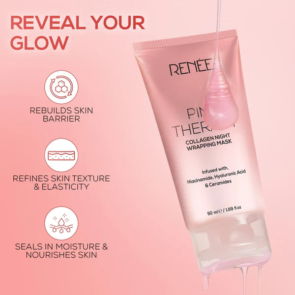 RENEE Pink Therapy Collagen Night Wrapping Anti-Aging Face Mask