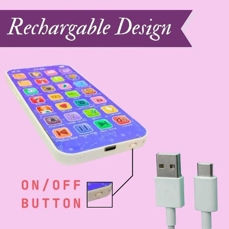 Mini Explorer Talking Flash Card Phone Toy | Rechargeable Learning Mobile for Kids 2–12 Years