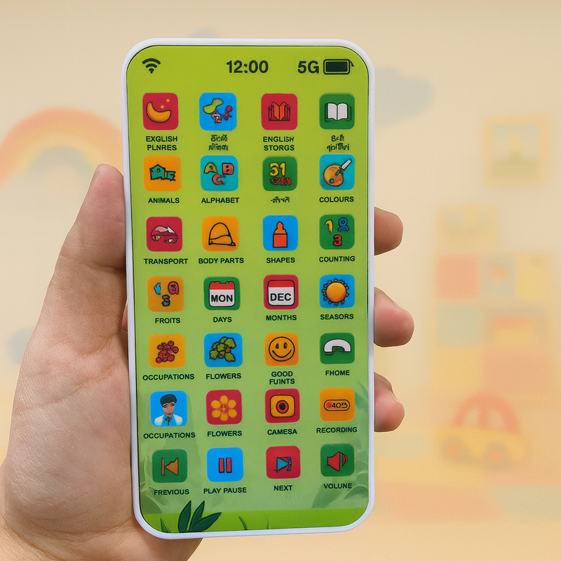 Mini Explorer Talking Flash Card Phone Toy | Rechargeable Learning Mobile for Kids 2–12 Years