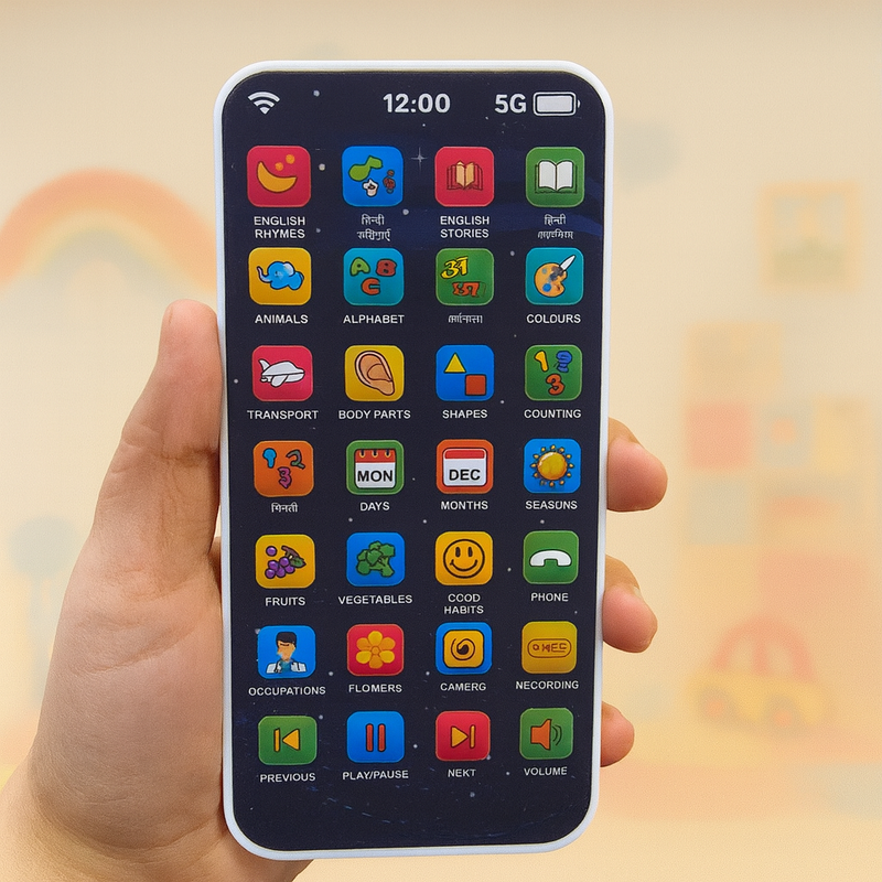 Mini Explorer Talking Flash Card Phone Toy | Rechargeable Learning Mobile for Kids 2–12 Years